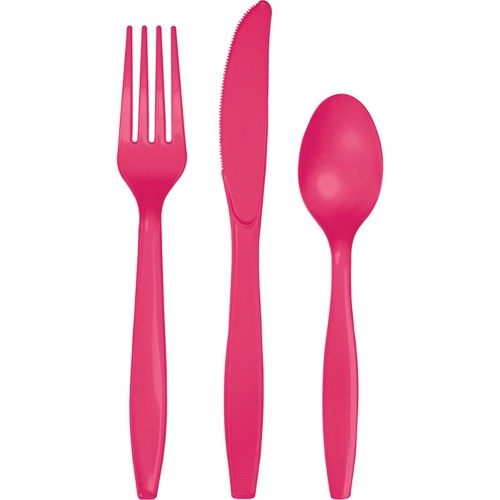 Picture of Hoffmaster Group 010443 Premium Plastic Cutlery Assortment&#44; Hot Magenta - 24 per Case - Case of 12
