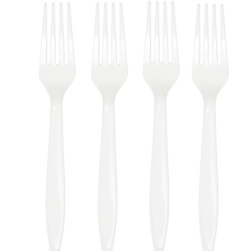 Premium Plastic Forks - White - 24 per Case - Case of 12