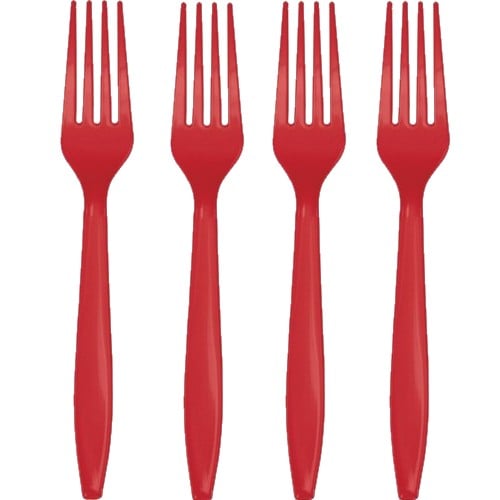 Picture of Hoffmaster Group 010463 Premium Plastic Forks&#44; Classic Red - 24 per Case - Case of 12
