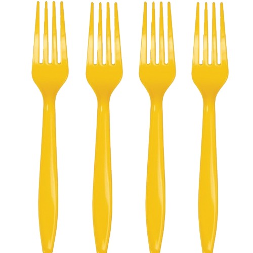 Picture of Hoffmaster Group 010465 Premium Plastic Forks&#44; Yellow - 24 per Case - Case of 12