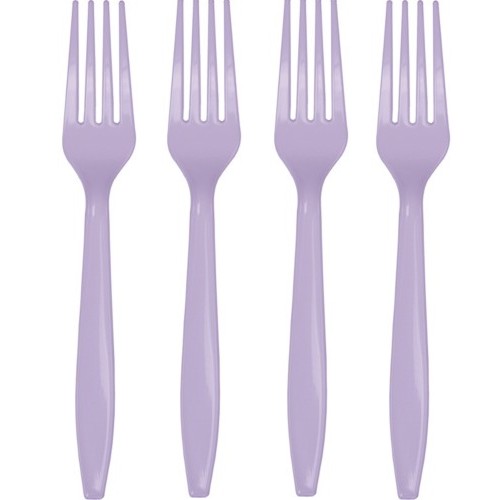Premium Plastic Forks - Lavender - 24 per Case - Case of 12