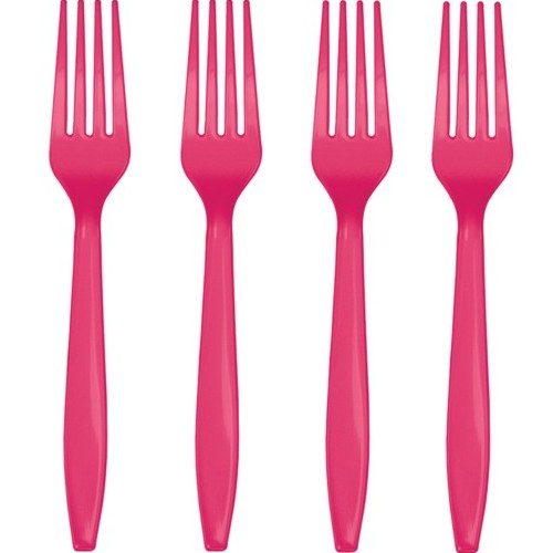 Picture of Hoffmaster Group 010476 Premium Plastic Forks&#44; Hot Magenta - 24 per Case - Case of 12