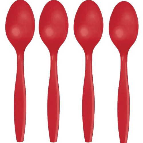 Picture of Hoffmaster Group 010553 Premium Plastic Spoons&#44; Classic Red - 24 per Case - Case of 12
