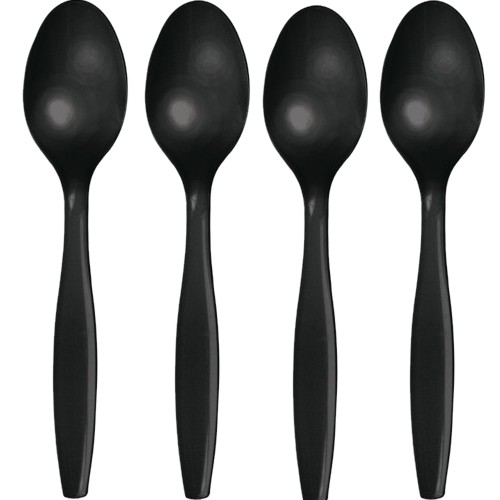 Picture of Hoffmaster Group 010556 Premium Plastic Spoons&#44; Black - 24 per Case - Case of 12