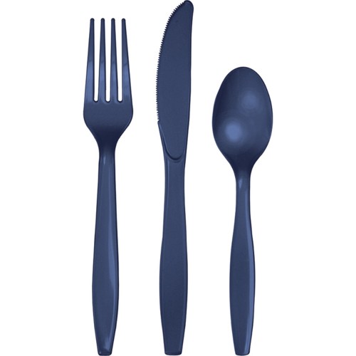 Picture of Hoffmaster Group 010600 Premium Plastic Cutlery Assortment&#44; Navy Blue - 24 per Case - Case of 12