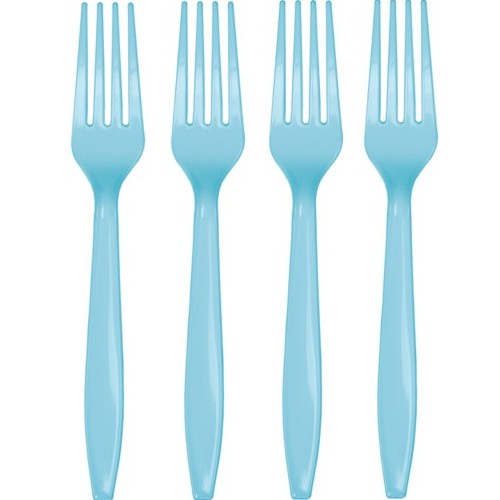 Picture of Hoffmaster Group 010605 Premium Plastic Forks&#44; Pastel Blue - 24 per Case - Case of 12