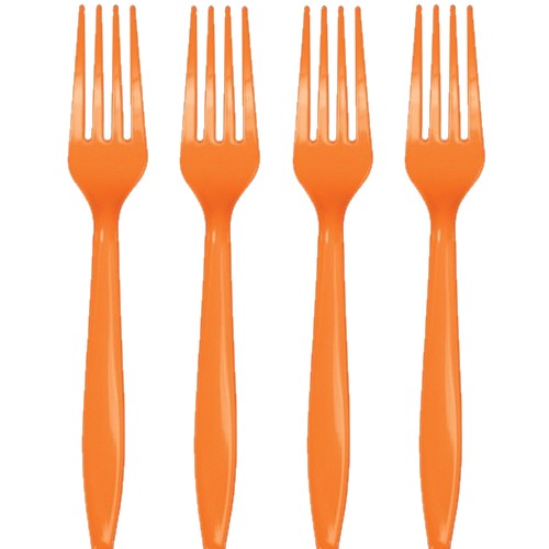 Premium Plastic Forks - Orange