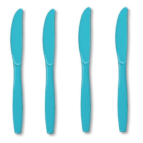 Premium Plastic Knives - Bermuda Blue - 24 per Case - Case of 12