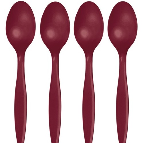 Picture of Hoffmaster Group 011922 Premium Plastic Spoons&#44; Burgundy - 24 per Case - Case of 12
