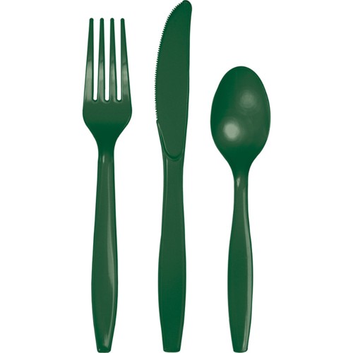 Picture of Hoffmaster Group 013124 Premium Plastic Cutlery Assortment&#44; Hunter Green - 24 per Case - Case of 12