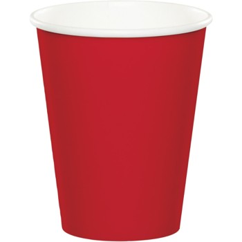 9 oz Hot & Cold Cups, Classic Red - 24 per Case - Case of 10