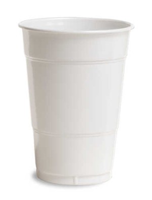 16 oz Plastic Cups, White - 20 per Case - Case of 12