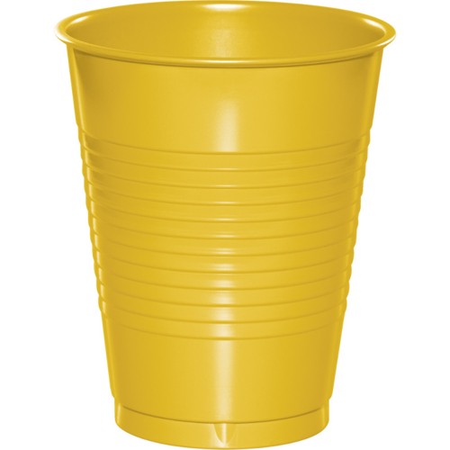 16 oz Plastic Cups, Yellow - 20 per Case - Case of 12