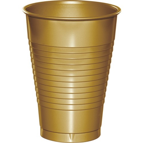 16 oz Plastic Cups - Gold