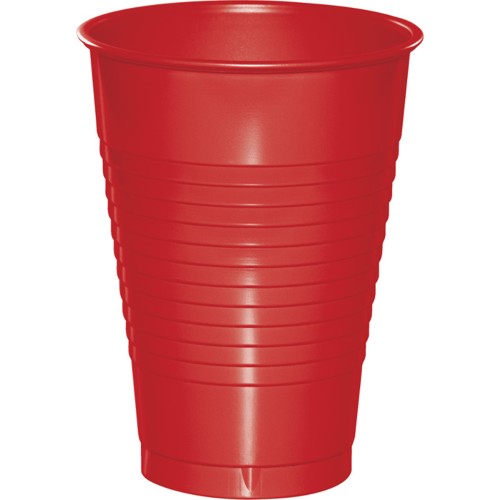 Group 16 oz Plastic Cups, Classic Red - 20 per Case - Case of 12