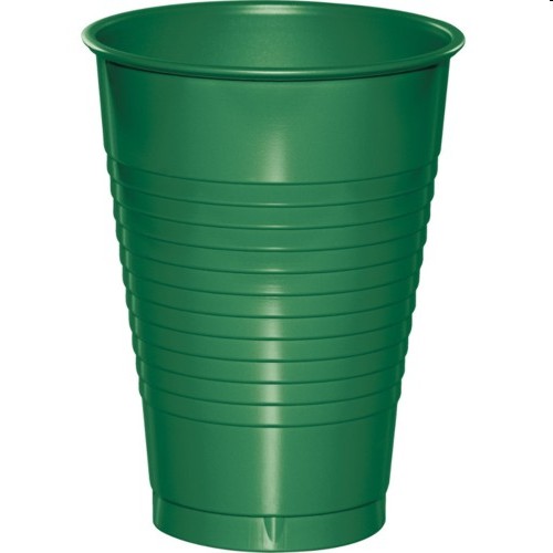 16 oz Plastic Cups, Emerald Green - 20 per Case - Case of 12