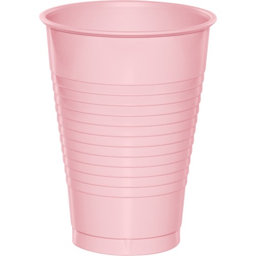 16 oz Plastic Cups, Classic Pink - 20 per Case - Case of 12