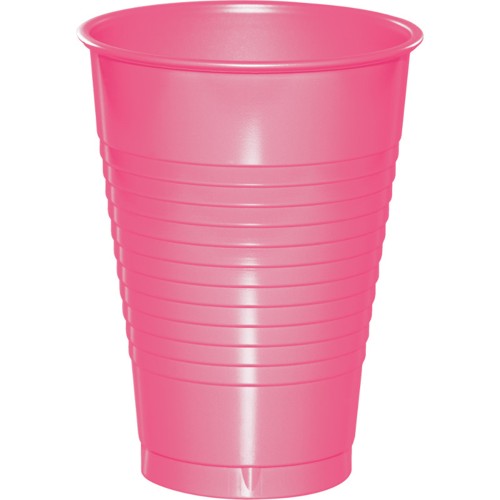 16 oz Plastic Cups - Candy Pink