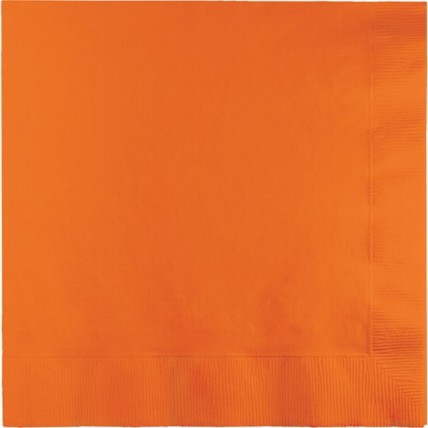 Lunch Napkins - Orange - 20 per Case - Case of 12
