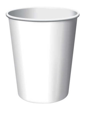 Group  9 oz Hot & Cold Cups, White - 8 per Case - Case of 12