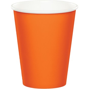 Group 9 oz Hot & Cold Cups, Orange - 8 per Case - Case of 12