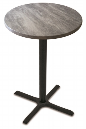 Picture of Holland Bar Stool OD211-3030BWOD30RGryStn 30 in. OD211 Black Pub Table with 30 in. Diameter Indoor & Outdoor Greystone Top