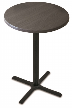 Picture of Holland Bar Stool OD211-3030BWOD30RChar 30 in. OD211 Black Pub Table with 30 in. Diameter Indoor & Outdoor Charcoal Top