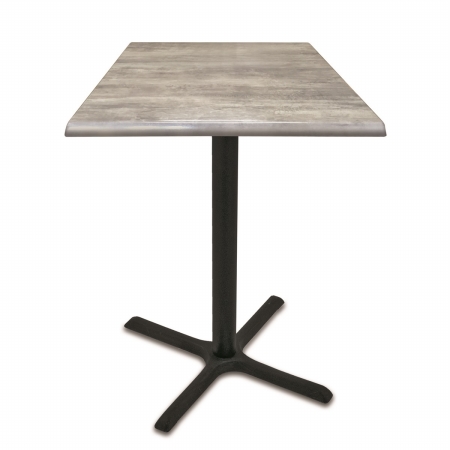 Picture of Holland Bar Stool OD211-3030BWOD36SQGryStn 30 in. OD211 Black Pub Table with 36 x 36 in. Square Indoor & Outdoor Greystone Top