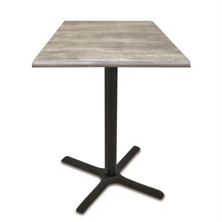OD211-3036BWOD36SQGryStn 36 in. OD211 Black Pub Table with 36 x 36 in. Square Indoor & Outdoor Greystone Top