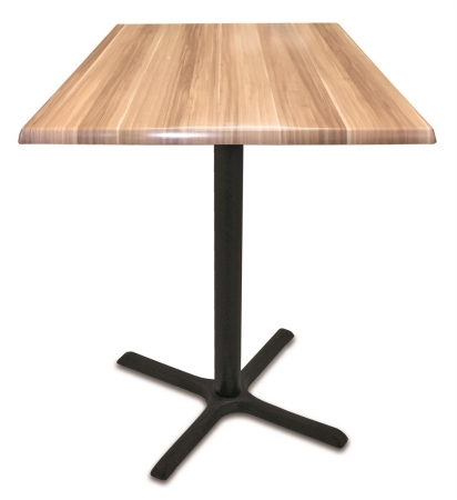 OD211-3036BWOD36SQNat 36 in. OD211 Black Pub Table with 36 x 36 in. Square Indoor & Outdoor Natural Top