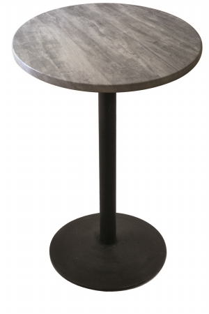 Picture of Holland Bar Stool OD214-2230BWOD36RGryStn 30 in. OD214 Black Pub Table with 36 in. Diameter Indoor & Outdoor Greystone Top