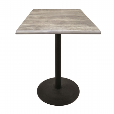 OD214-2230BWOD36SQGryStn 30 in. OD214 Black Pub Table with 36 x 36 in. Square Indoor & Outdoor Greystone Top