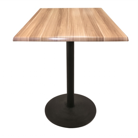 OD214-2230BWOD36SQNat 30 in. OD214 Black Pub Table with 36 x 36 in. Square Indoor & Outdoor Natural Top