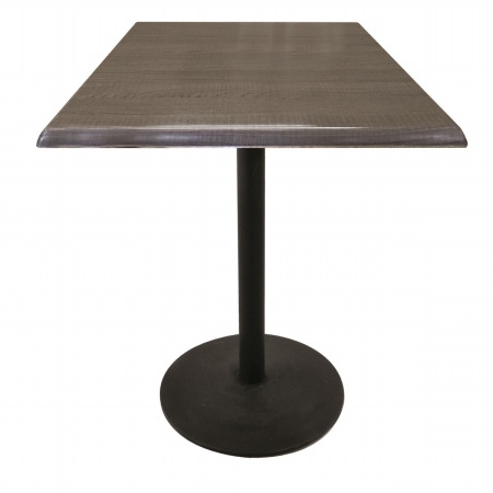 OD214-2236BWOD36SQChar 36 in. OD214 Black Pub Table with 36 x 36 in. Square Indoor & Outdoor Charcoal Top