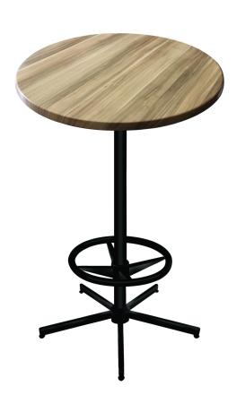 Picture of Holland Bar Stool OD21642BWOD36RNat 42 in. OD216 Black Pub Table with 36 in. Diameter Indoor & Outdoor Natural Top
