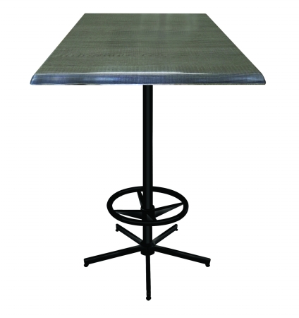 OD21642BWOD36SQChar 42 in. OD216 Black Pub Table with 36 x 36 in. Square Indoor & Outdoor Charcoal Top