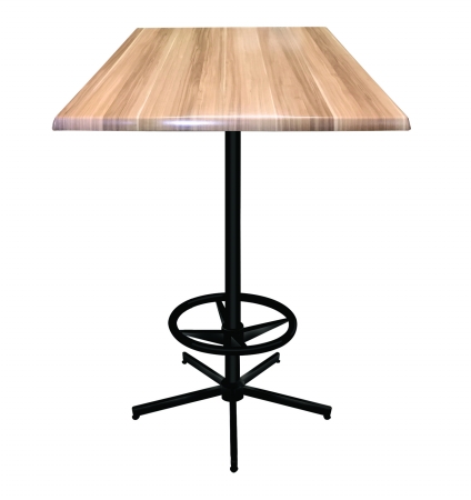 OD21642BWOD36SQNat 42 in. OD216 Black Pub Table with 36 x 36 in. Square Indoor & Outdoor Natural Top