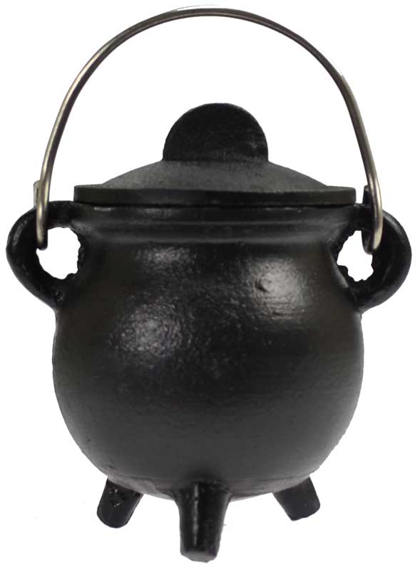 ICBR86 Plain Cast Iron Cauldron with Lid , 3 in.