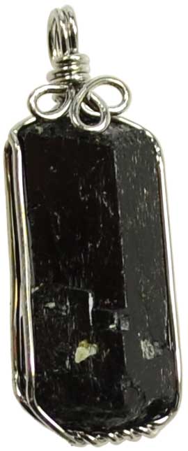 Black Tourmaline Wire Wrapped Pendant
