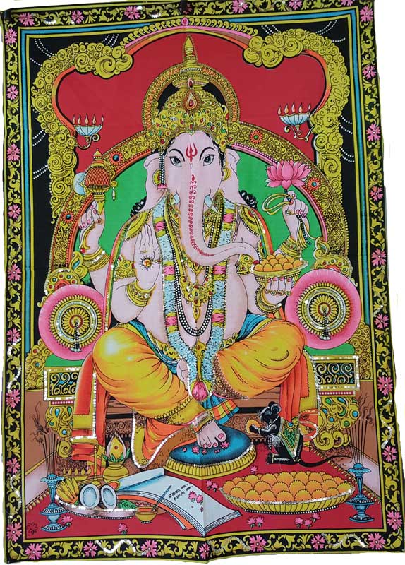 Picture of AzureGreen WTGAM Ganesha Multi Color Tapestry&#44; 30 x 40 in.