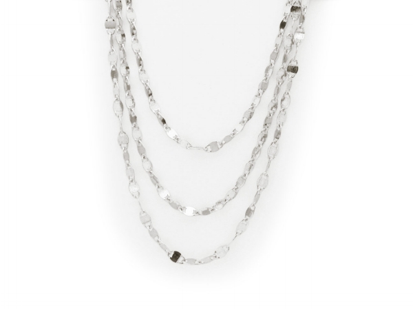 Picture of Fronay Collection 121162 Rhodium Plated Silver Triple Layer Italin Chain&#44; 36 in.