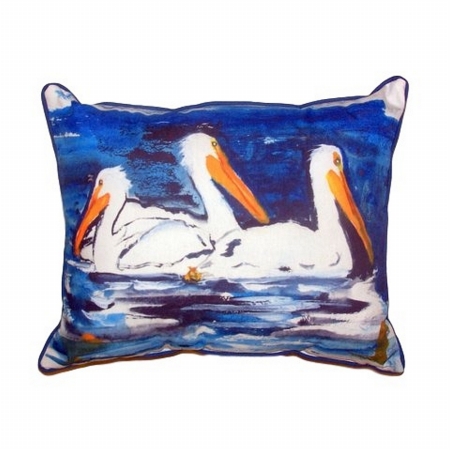 Three Pelicans Large Indoor & Outdoor Pillow - 16 x 20 in.