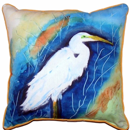 HJ399 Great Egret Right Large Indoor & Outdoor Pillow