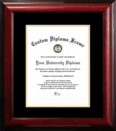 Picture of Campus Images CMBG0011014 10 x 14 in. Classic Certificate Frame with Black & Gold Mats&#44; Mahogany