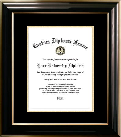 Picture of Campus Images CMBS0011014 10 x 14 in. Classic Certificate Frame with Black & Gold Mats&#44; Black