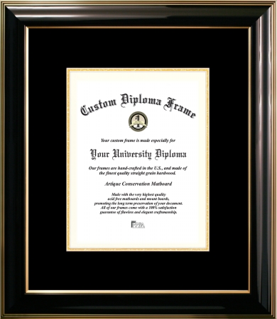 Picture of Campus Images CMBS001810 8 x 10 in. Classic Certificate Frame with Black & Gold Mats&#44; Black