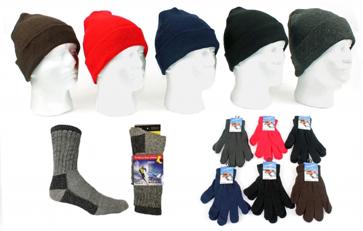 Picture of DDI 2124649 Adult Knit Hat  Magic Gloves & Mens Wool Socks Com Case of 180