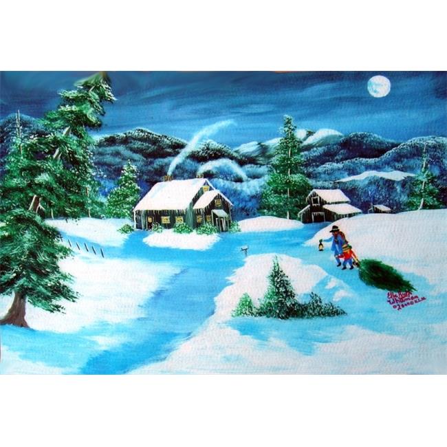 Custom Printed Rugs CPR002 Christmas Tree Door Mat  18 x 26 in.