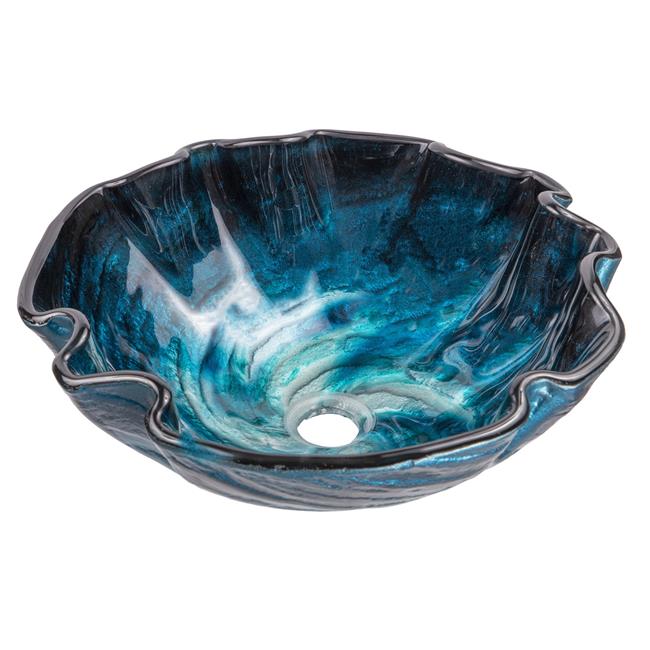 Eden Bath EB-GS37 Carribean Wave Glass Vessel Sink
