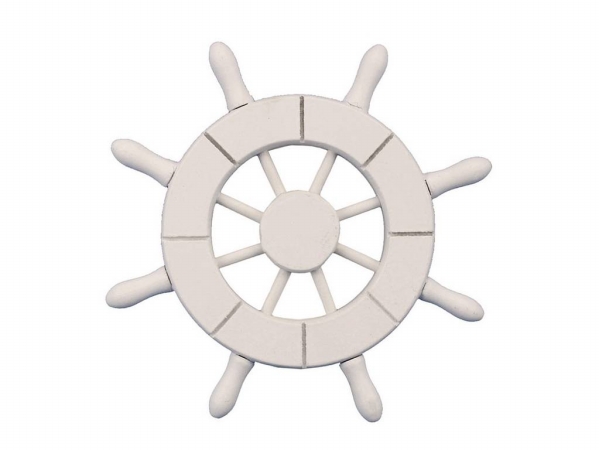 6 in. White Decorative Ship Wheel